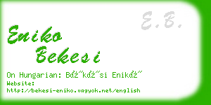 eniko bekesi business card